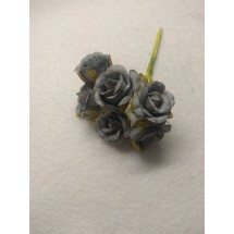 Цветы из ткани 2,5 см в пучках (6 шт) цв. серый, цена за пучок